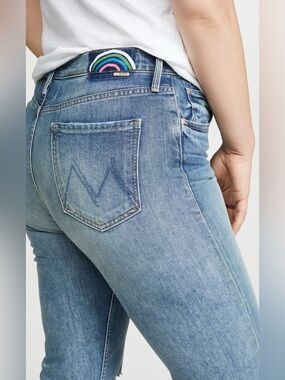 MOTHER Superior The Tomcat Ankle Fray The Last Supper Rainbow Patch Jean Size 28